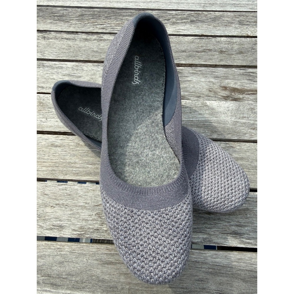 Allbirds Women's Tree Breezers Slip-On Knit Ballet Flats Gray Size 9